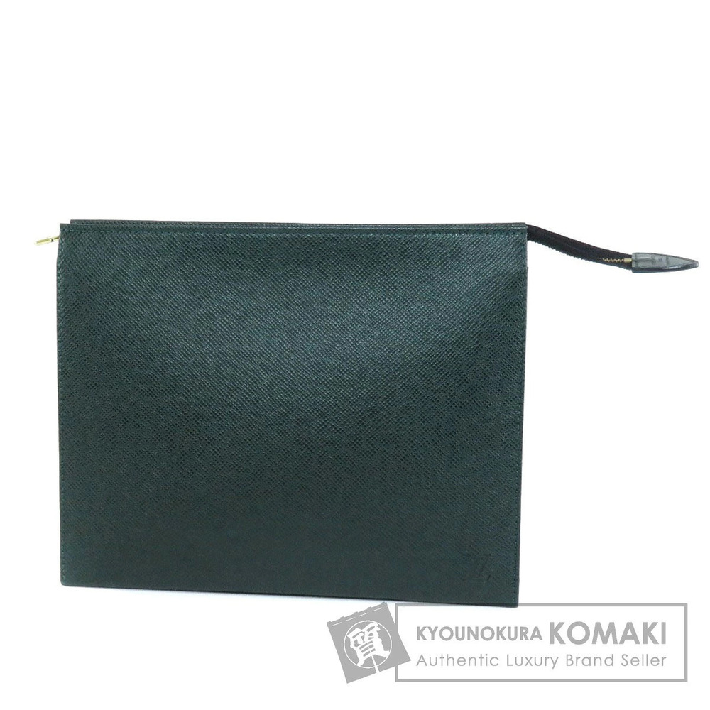 Louis Vuitton Taiga Leather Clutch Bag Blue